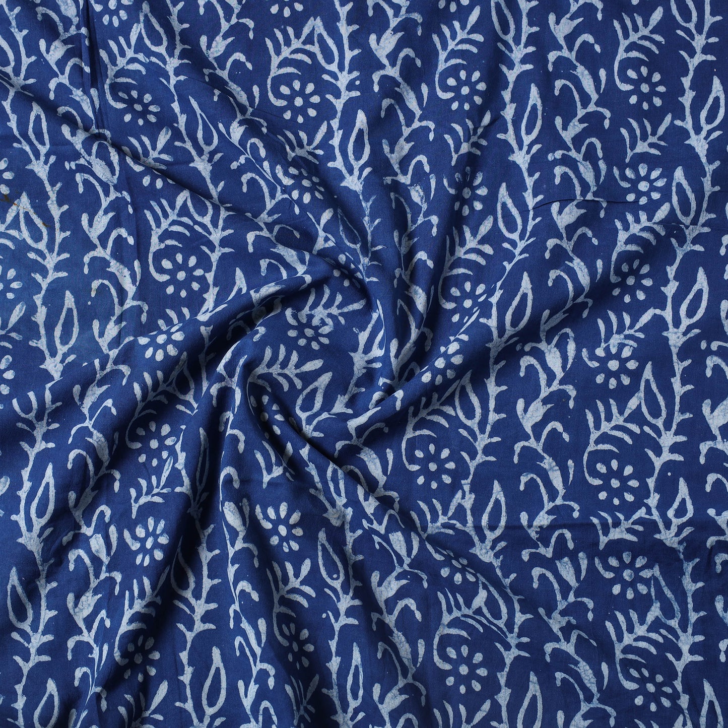 Blue - Indigo Bagru Dabu Block Printed Cotton Precut Fabric (2.1 meter) 50
