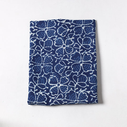 Blue - Indigo Bagru Dabu Block Printed Cotton Precut Fabric (2.6 meter) 54