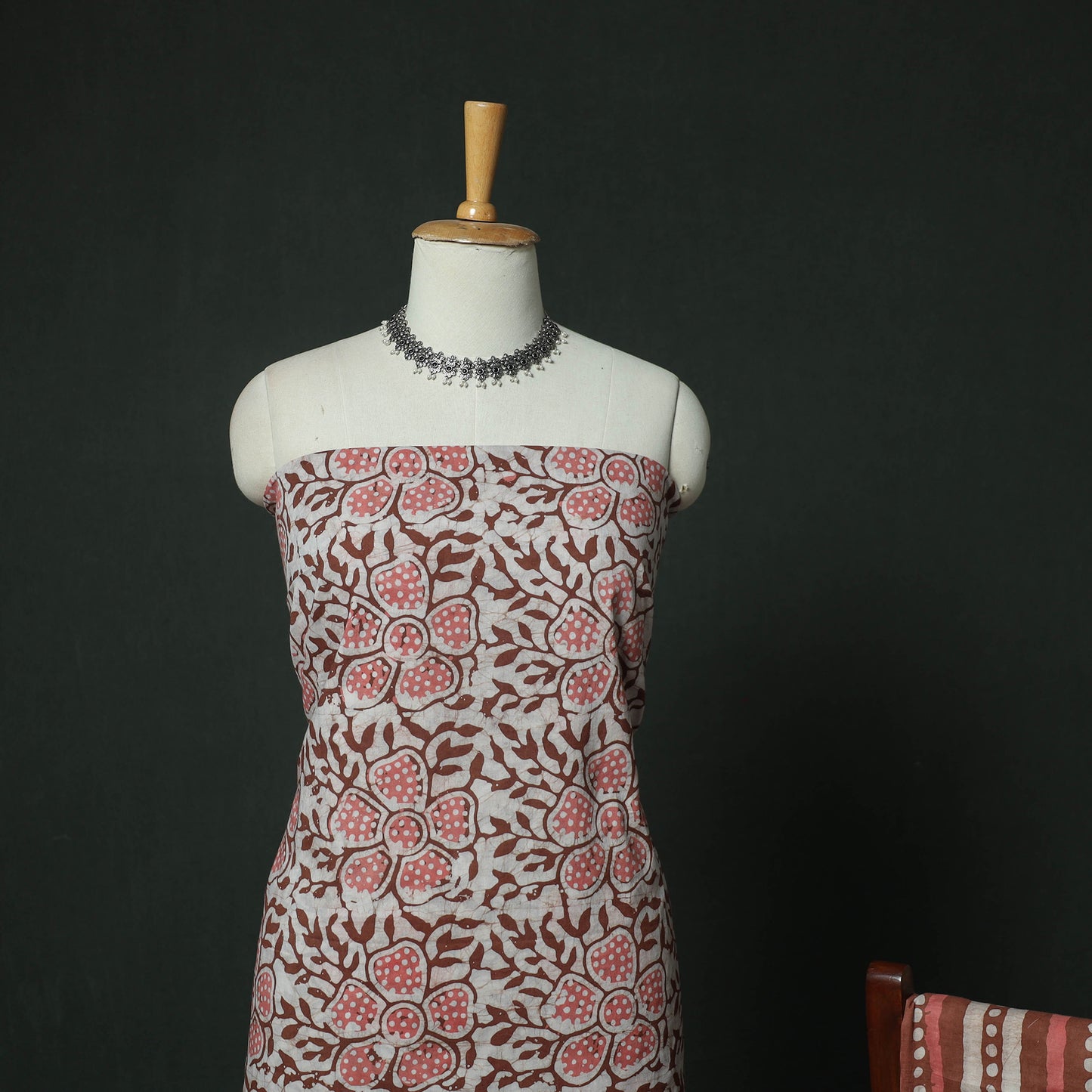 Hand Block Kutch Batik Print Cotton 3pc Unstitched Dress Material Suit Set 07
