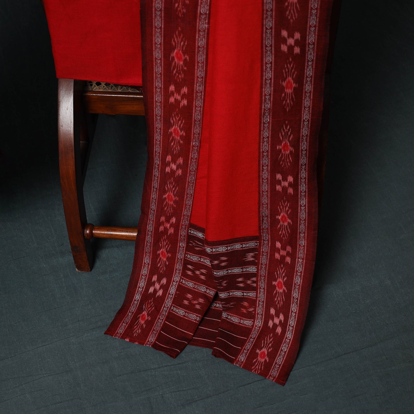 Handloom Cotton 3pc Unstitched Sambalpuri Ikat Dress Material Suit Set 20