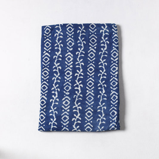 Blue - Indigo Bagru Dabu Block Printed Cotton Precut Fabric (2.2 meter) 60
