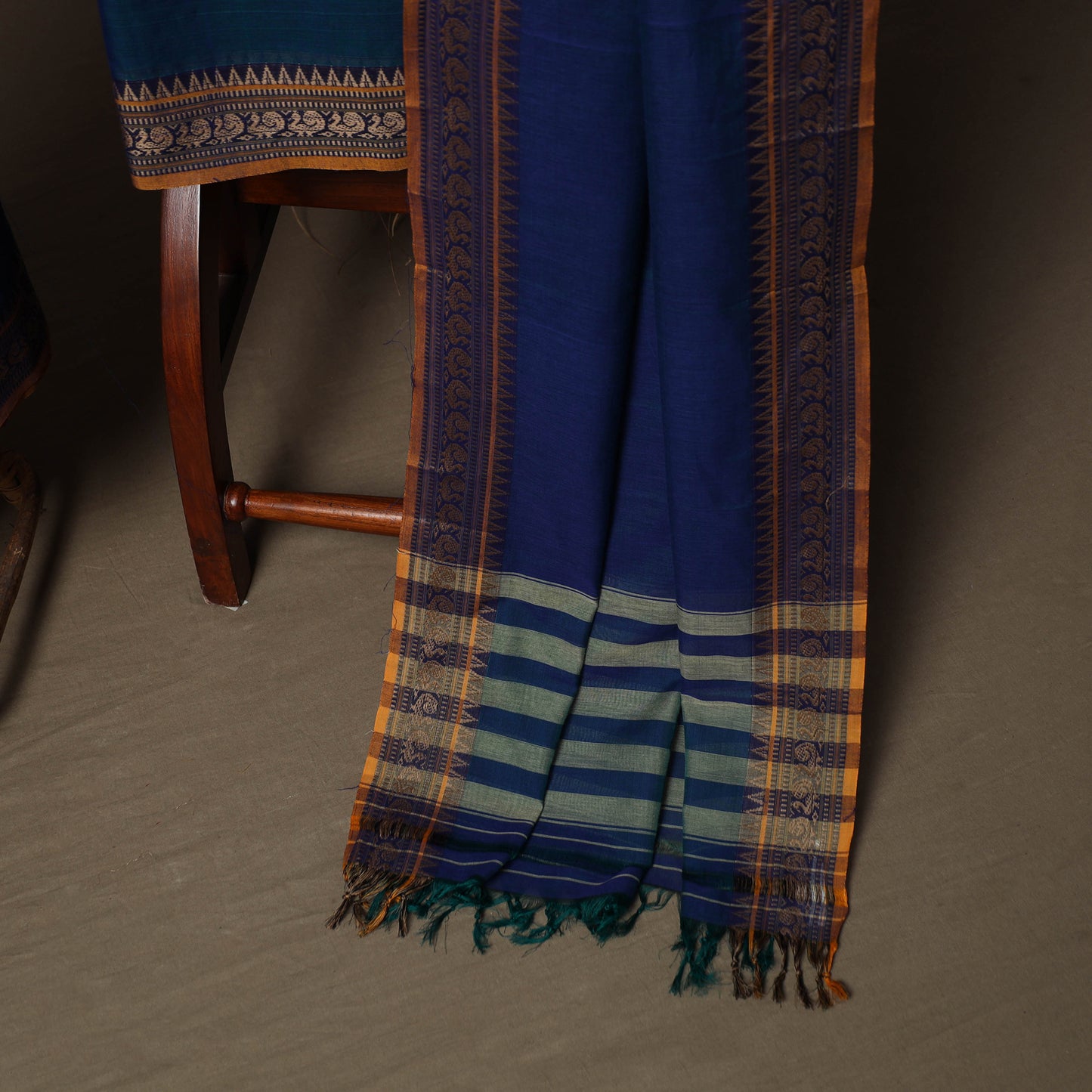 Dharwad Cotton 3pc Unstitched Dress Material Suit Set with Woven Border 84