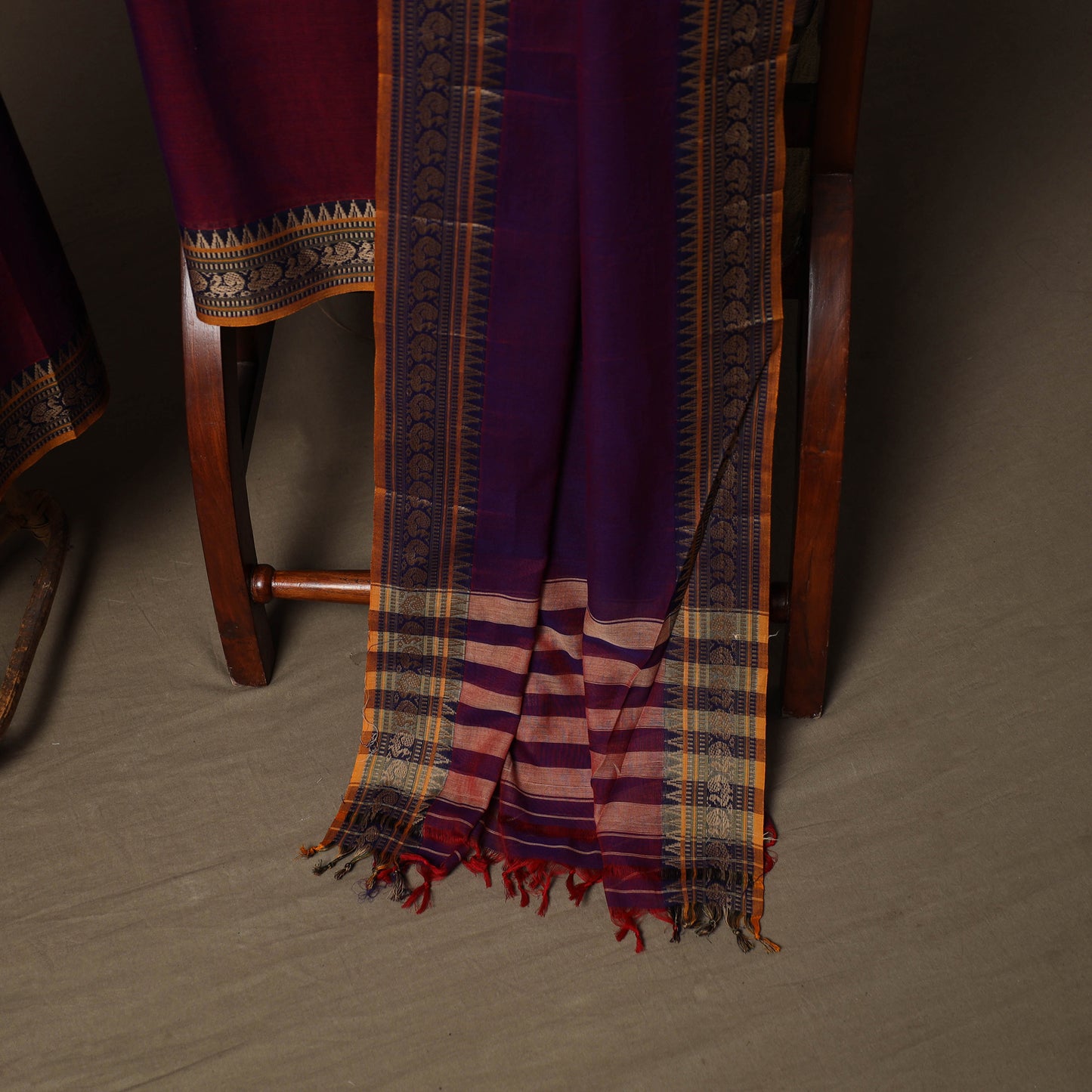 Dharwad Cotton 3pc Unstitched Dress Material Suit Set with Woven Border 81