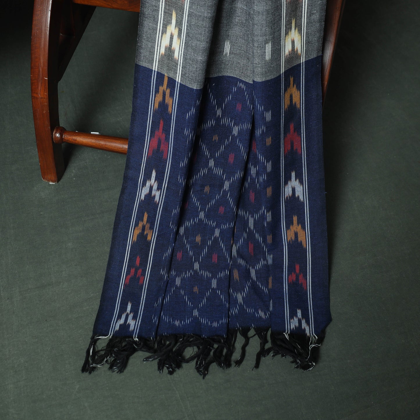 Pochampally Ikat Woven Cotton 3pc Unstitched Dress Material Suit Set 02