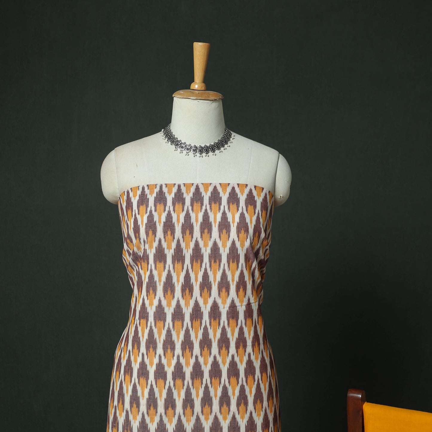 Pochampally Ikat Woven Cotton 3pc Unstitched Dress Material Suit Set 03