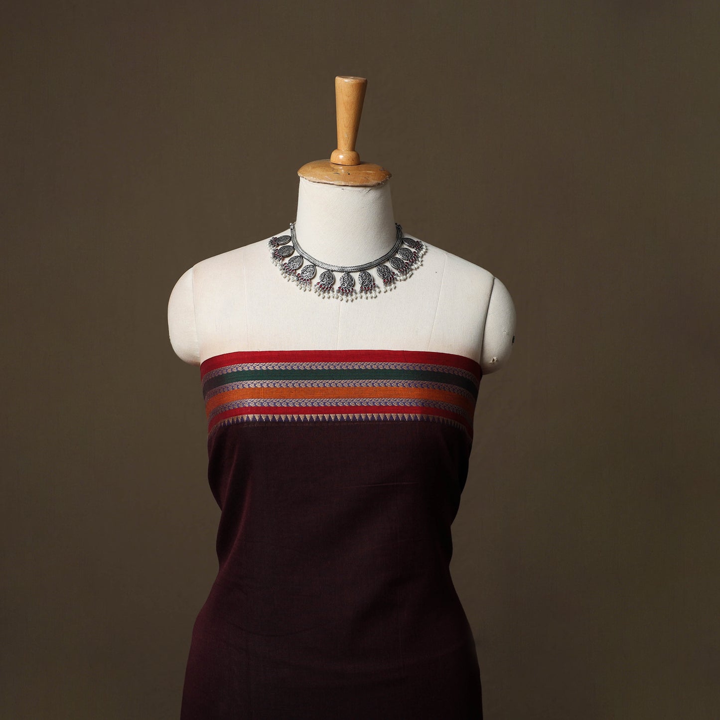 Dharwad Cotton 3pc Unstitched Dress Material Suit Set with Woven Border 73