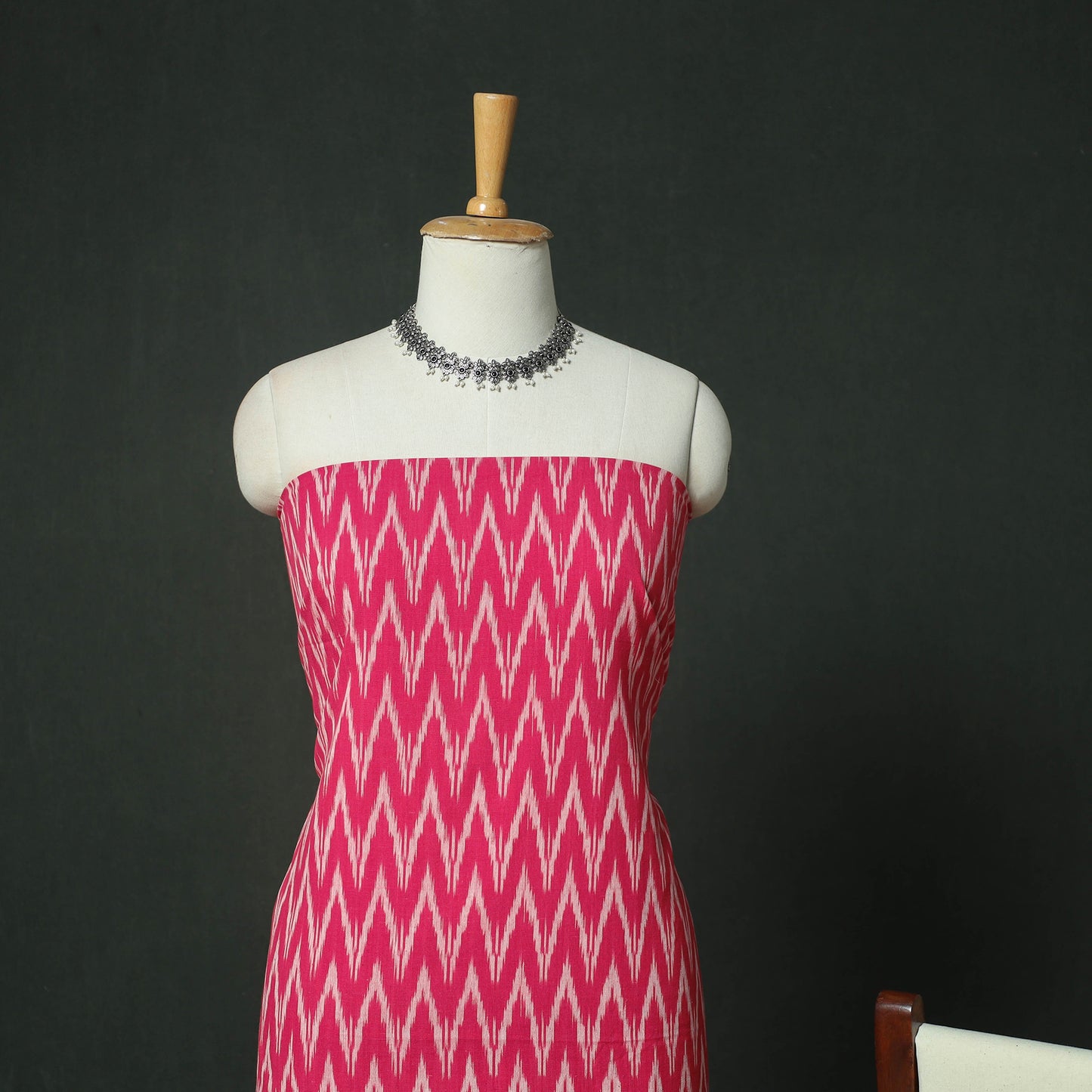 Pochampally Ikat Woven Cotton 3pc Unstitched Dress Material Suit Set 07