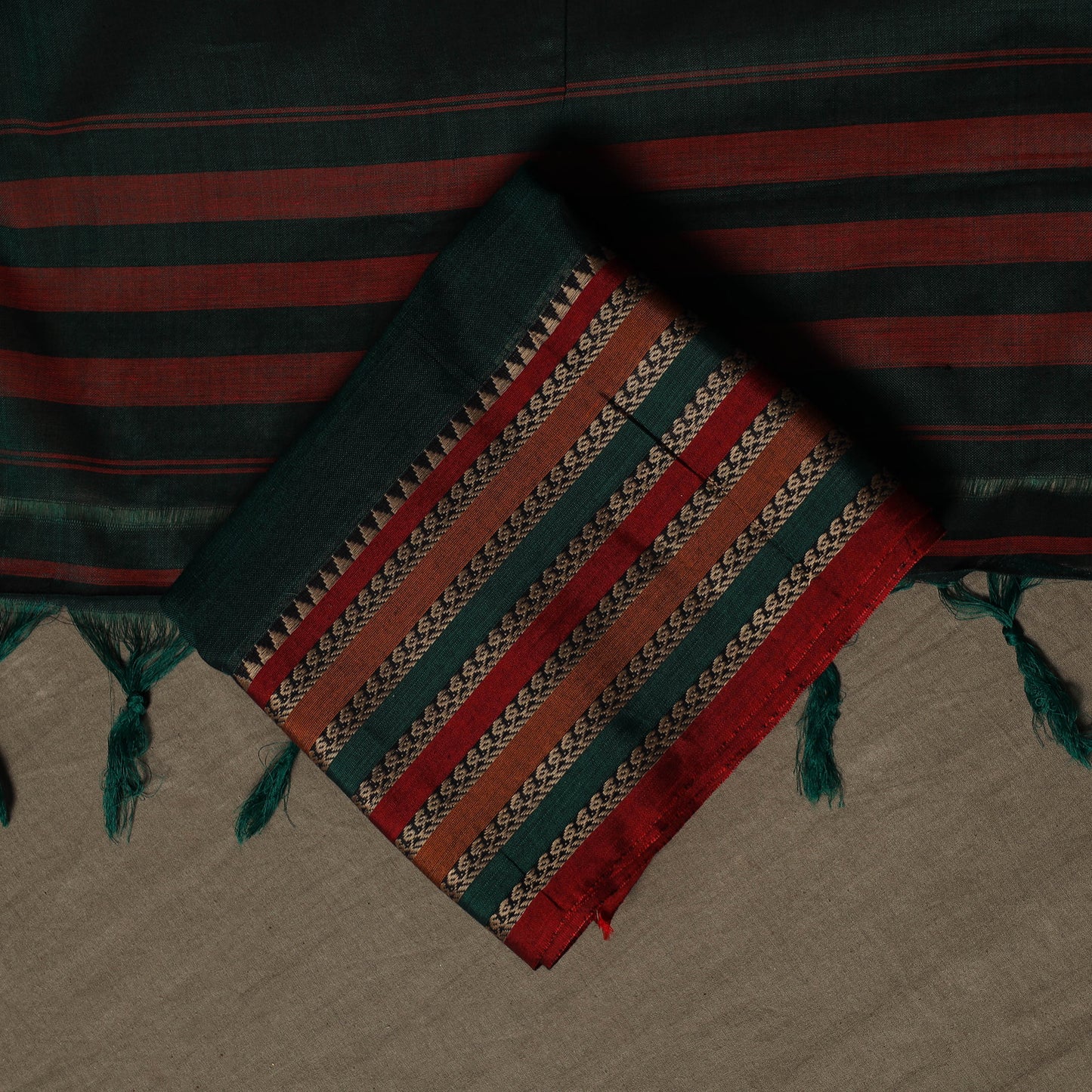 Dharwad Cotton 3pc Unstitched Dress Material Suit Set with Woven Border 70