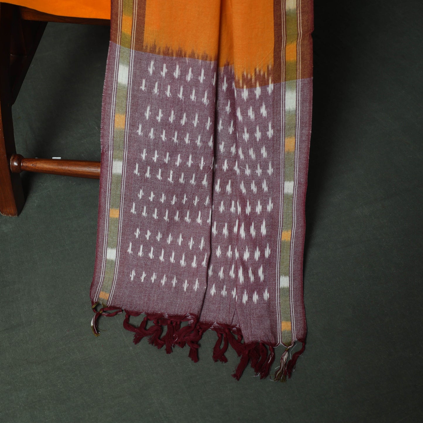 Pochampally Ikat Woven Cotton 3pc Unstitched Dress Material Suit Set 10