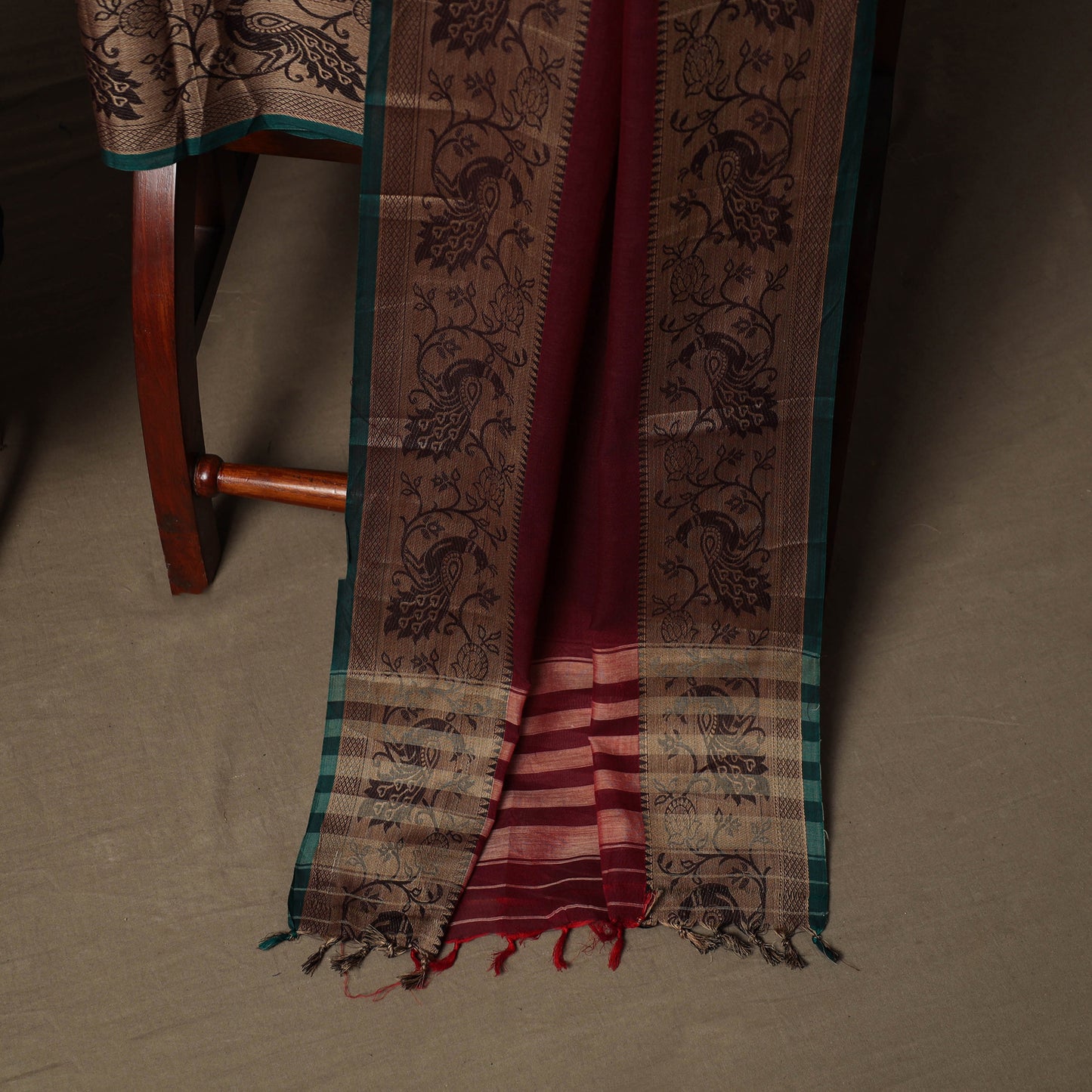 Dharwad Cotton 3pc Unstitched Dress Material Suit Set with Woven Border 67