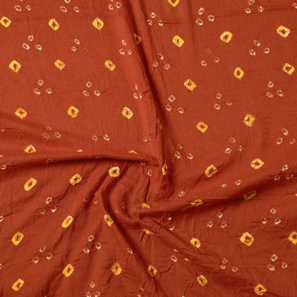 Brown - Kutch Bandhani Tie-Dye Mul Cotton Precut Fabric 30