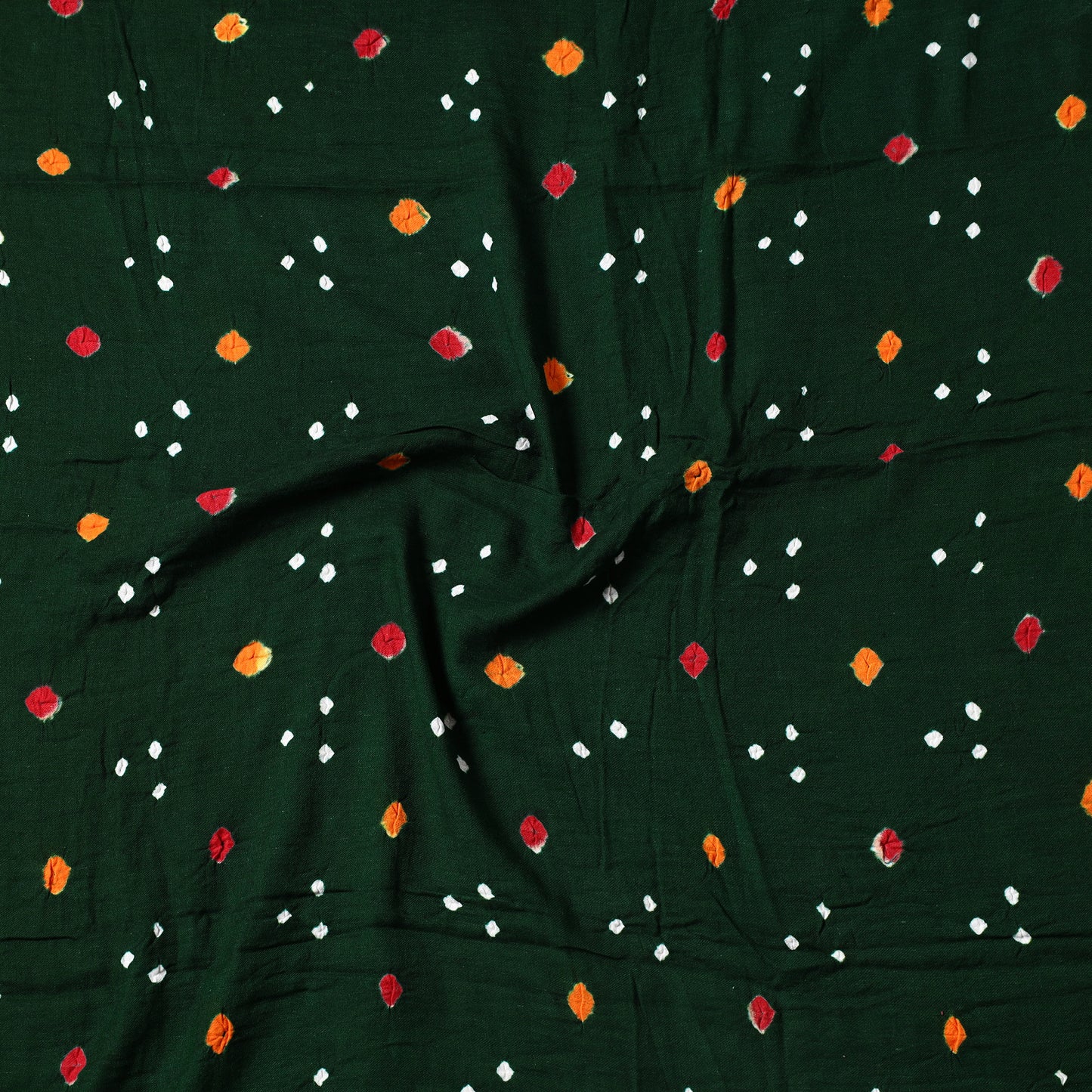 Green - Kutch Bandhani Tie-Dye Mul Cotton Precut Fabric (1.5 meter) 34