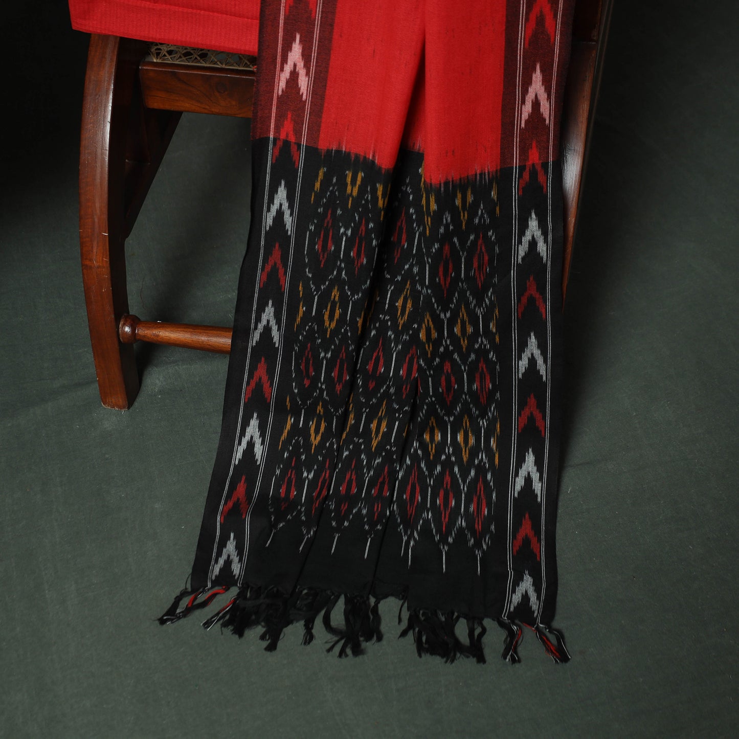 Pochampally Ikat Woven Cotton 3pc Unstitched Dress Material Suit Set 14