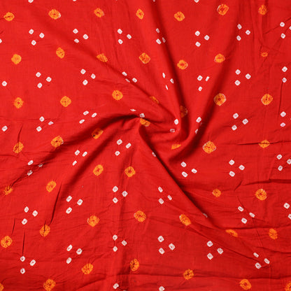 Orange - Kutch Bandhani Tie-Dye Mul Cotton Precut Fabric (1.35 meter) 36
