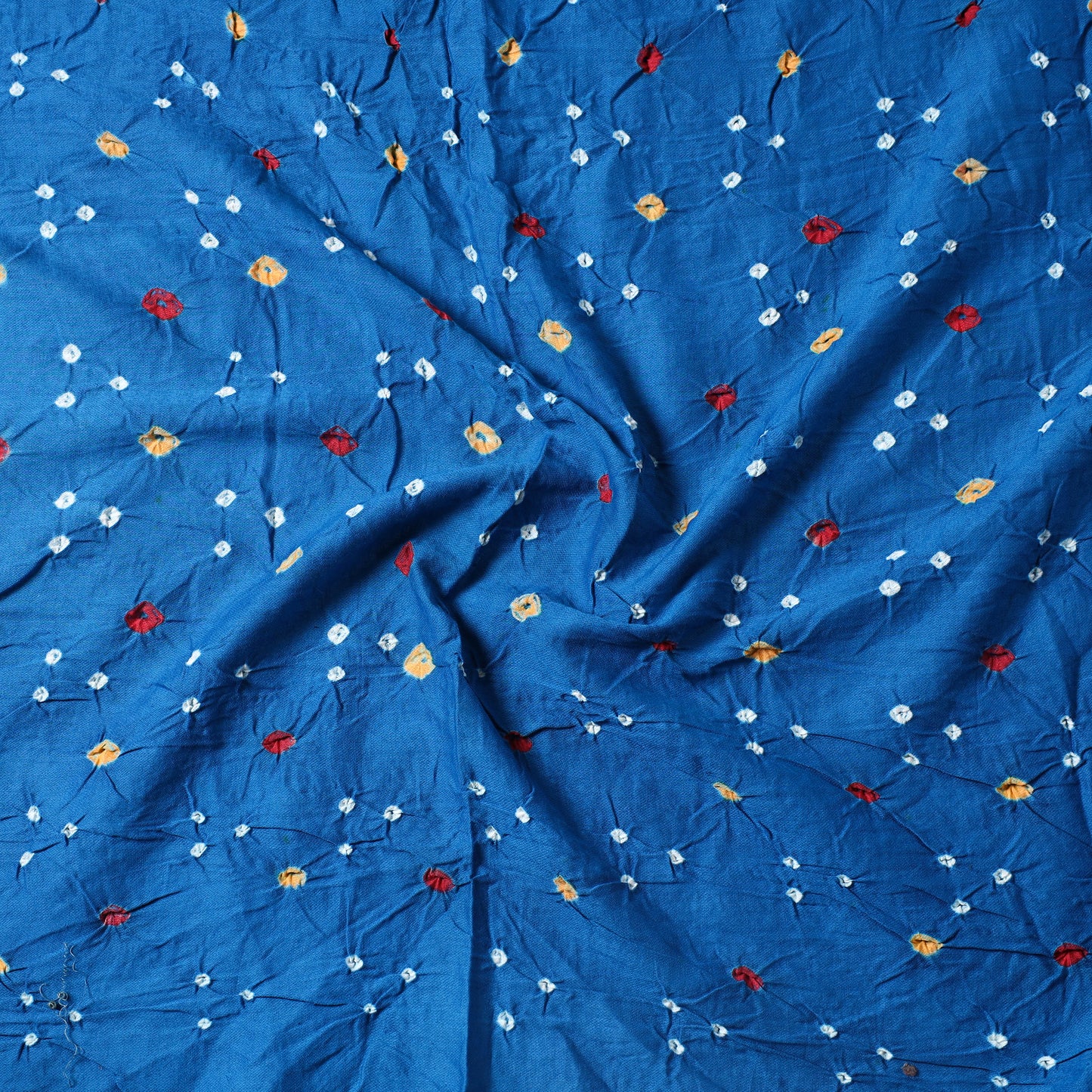 Blue - Kutch Bandhani Tie-Dye Mul Cotton Precut Fabric (1.1 meter) 40