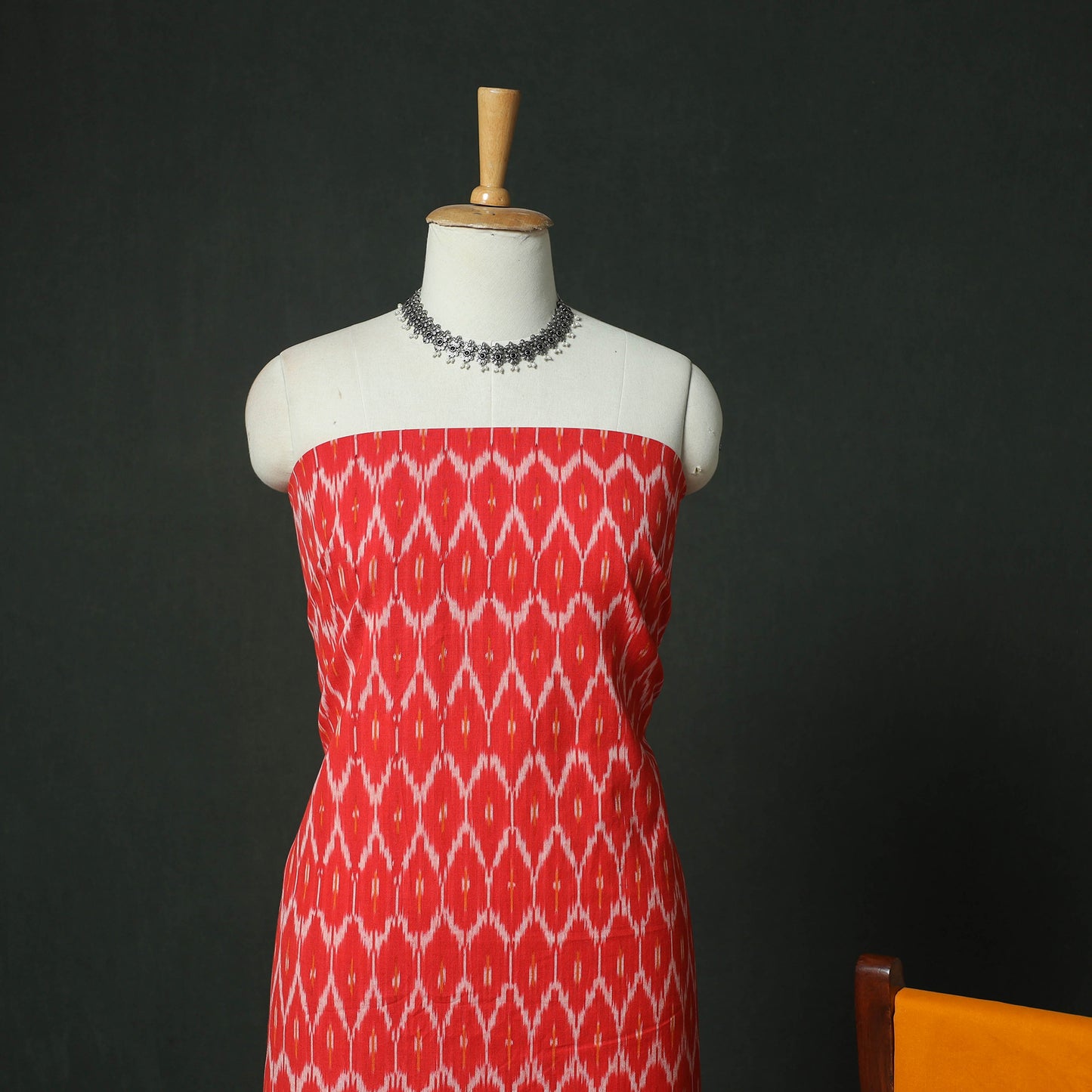 Pochampally Ikat Woven Cotton 3pc Unstitched Dress Material Suit Set 16