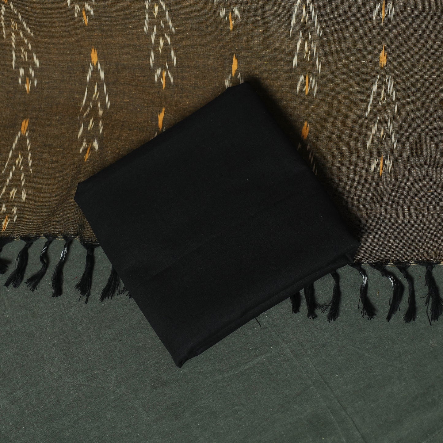 Pochampally Ikat Woven Cotton 3pc Unstitched Dress Material Suit Set 20