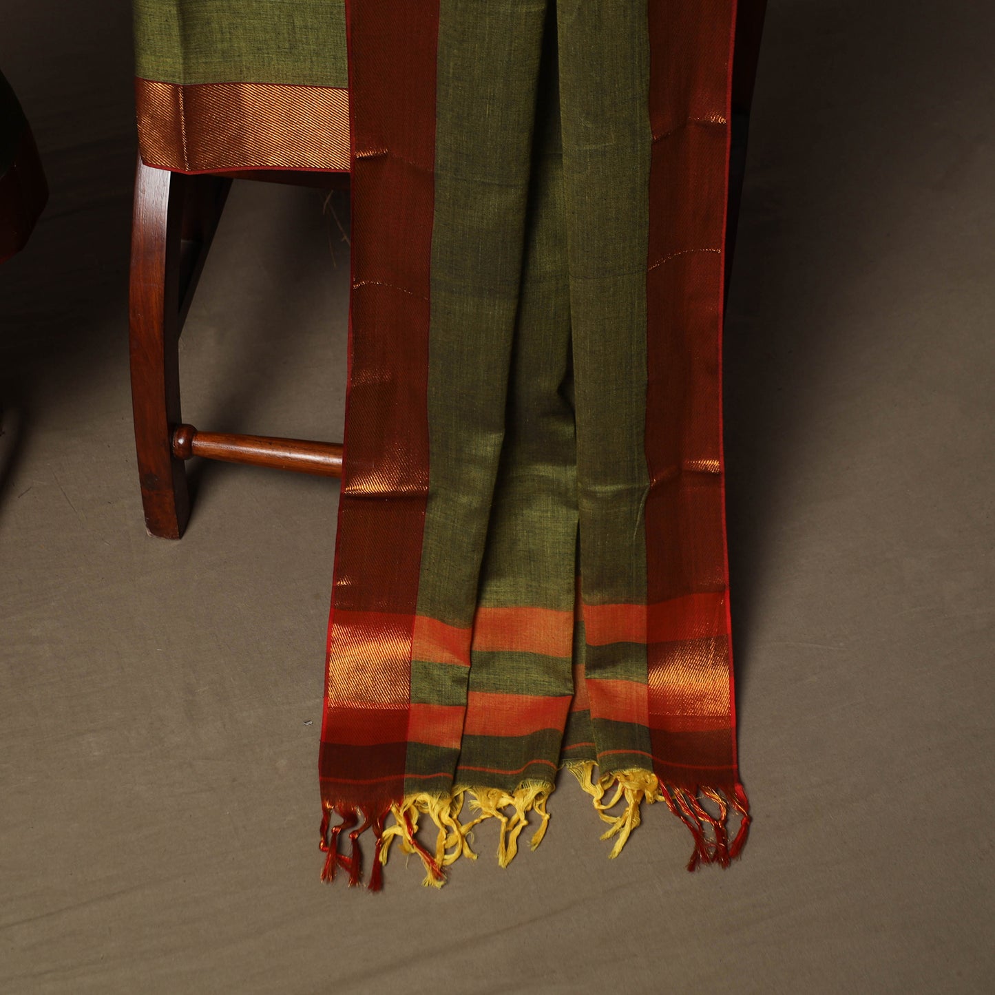 Dharwad Cotton 3pc Unstitched Dress Material Suit Set with Woven Border 56