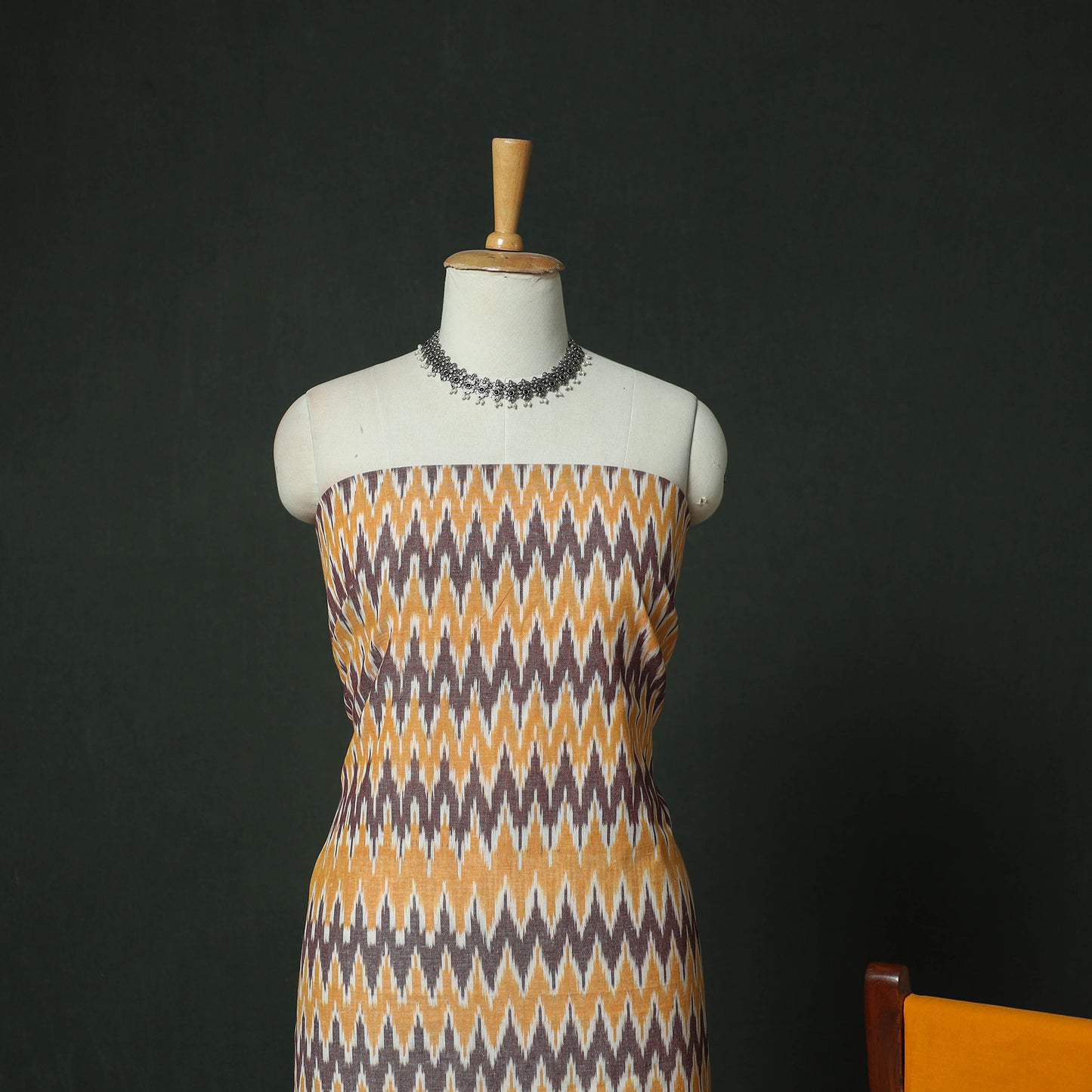 Pochampally Ikat Woven Cotton 3pc Unstitched Dress Material Suit Set 21