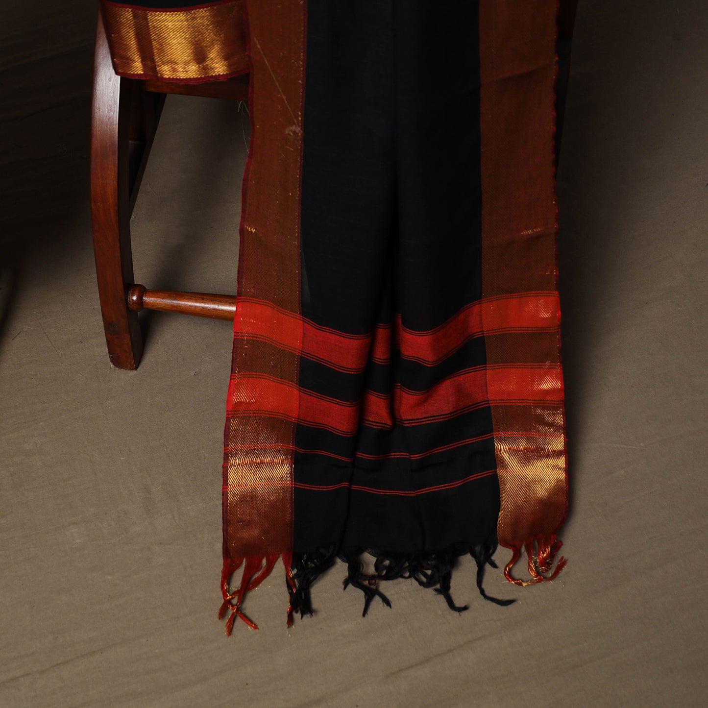 Dharwad Cotton 3pc Unstitched Dress Material Suit Set with Woven Border 55