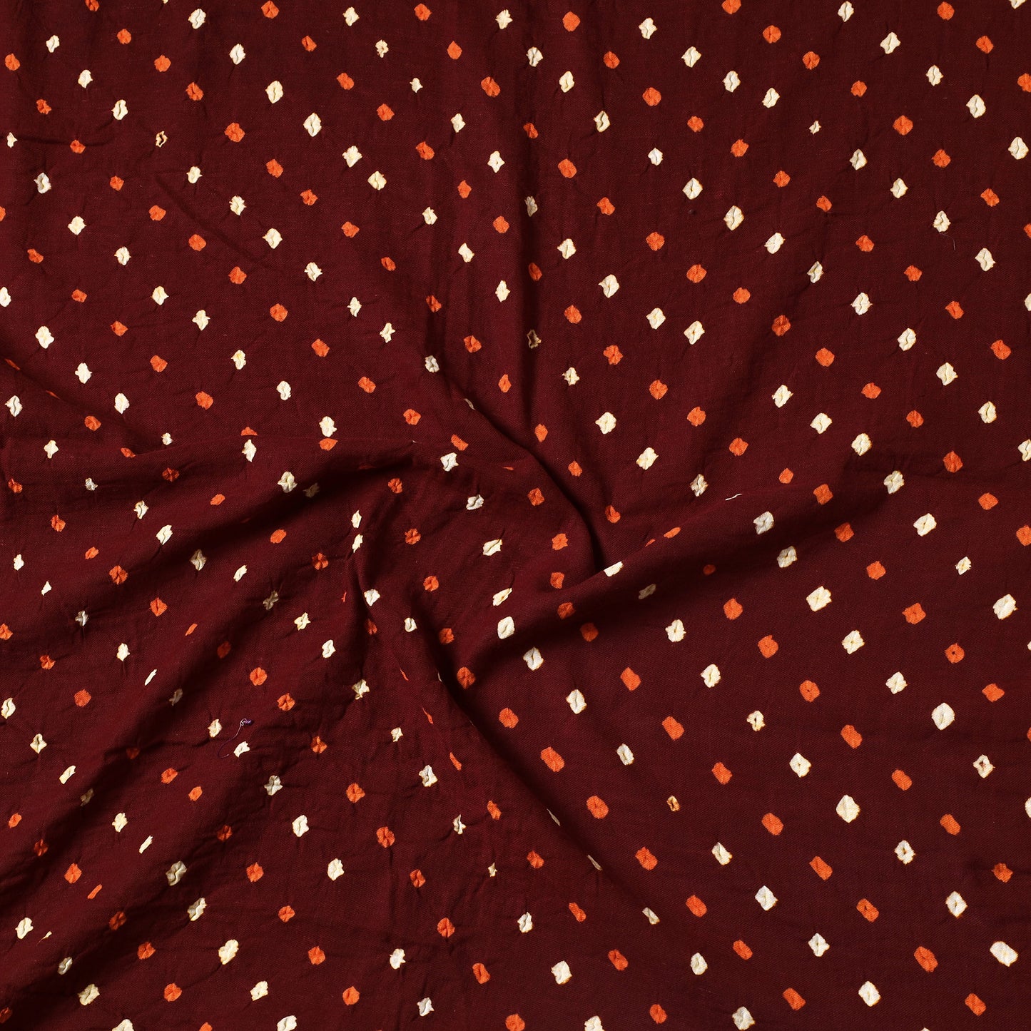 Brown - Kutch Bandhani Tie-Dye Cotton Precut Fabric (1.75 meter) 62