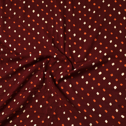 Brown - Kutch Bandhani Tie-Dye Cotton Precut Fabric (1.75 meter) 62
