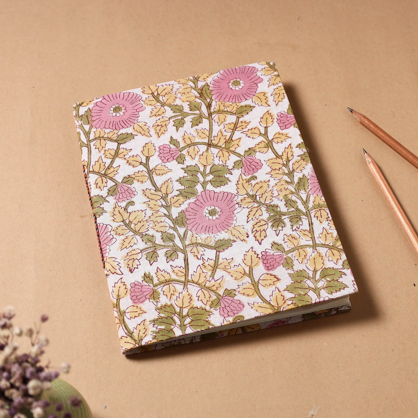 Sanganeri Fabric Cover Handmade Paper Notebook