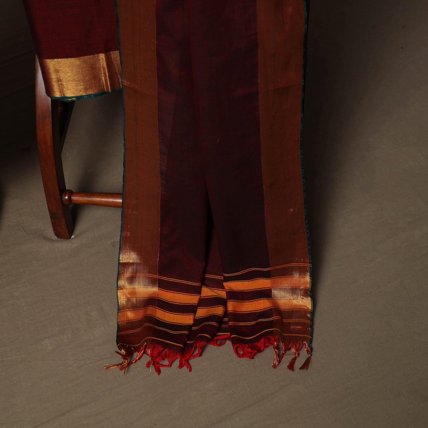 Dharwad Cotton 3pc Unstitched Dress Material Suit Set with Woven Border 51