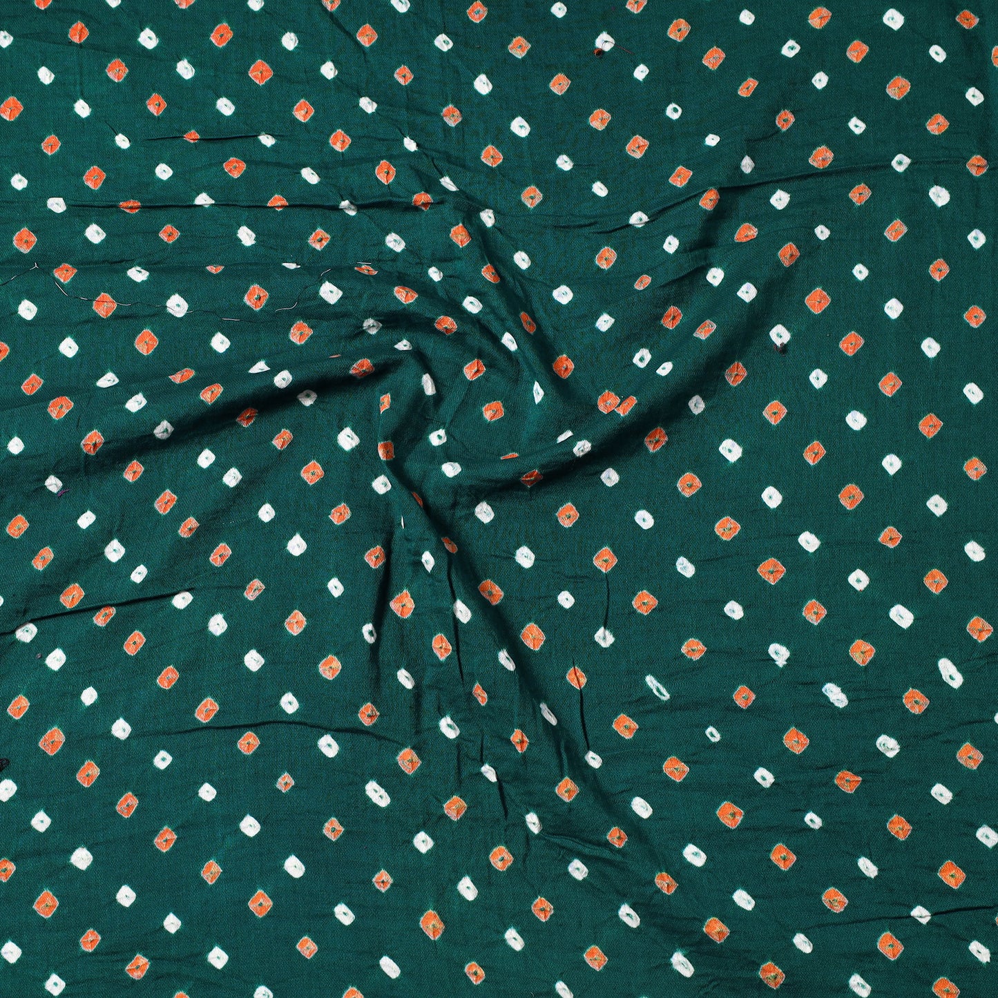 Green - Kutch Bandhani Tie-Dye Cotton Precut Fabric (1.2 meter) 73