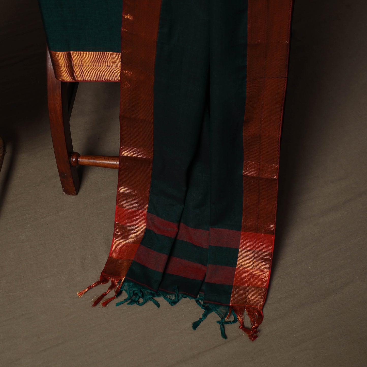Dharwad Cotton 3pc Unstitched Dress Material Suit Set with Woven Border 48