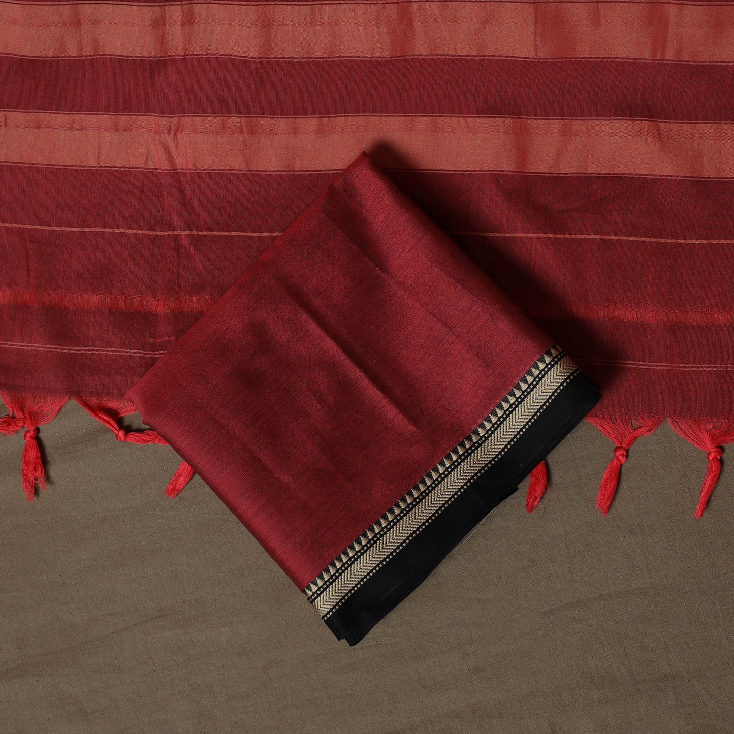 Dharwad Cotton 3pc Unstitched Dress Material Suit Set with Woven Border 45