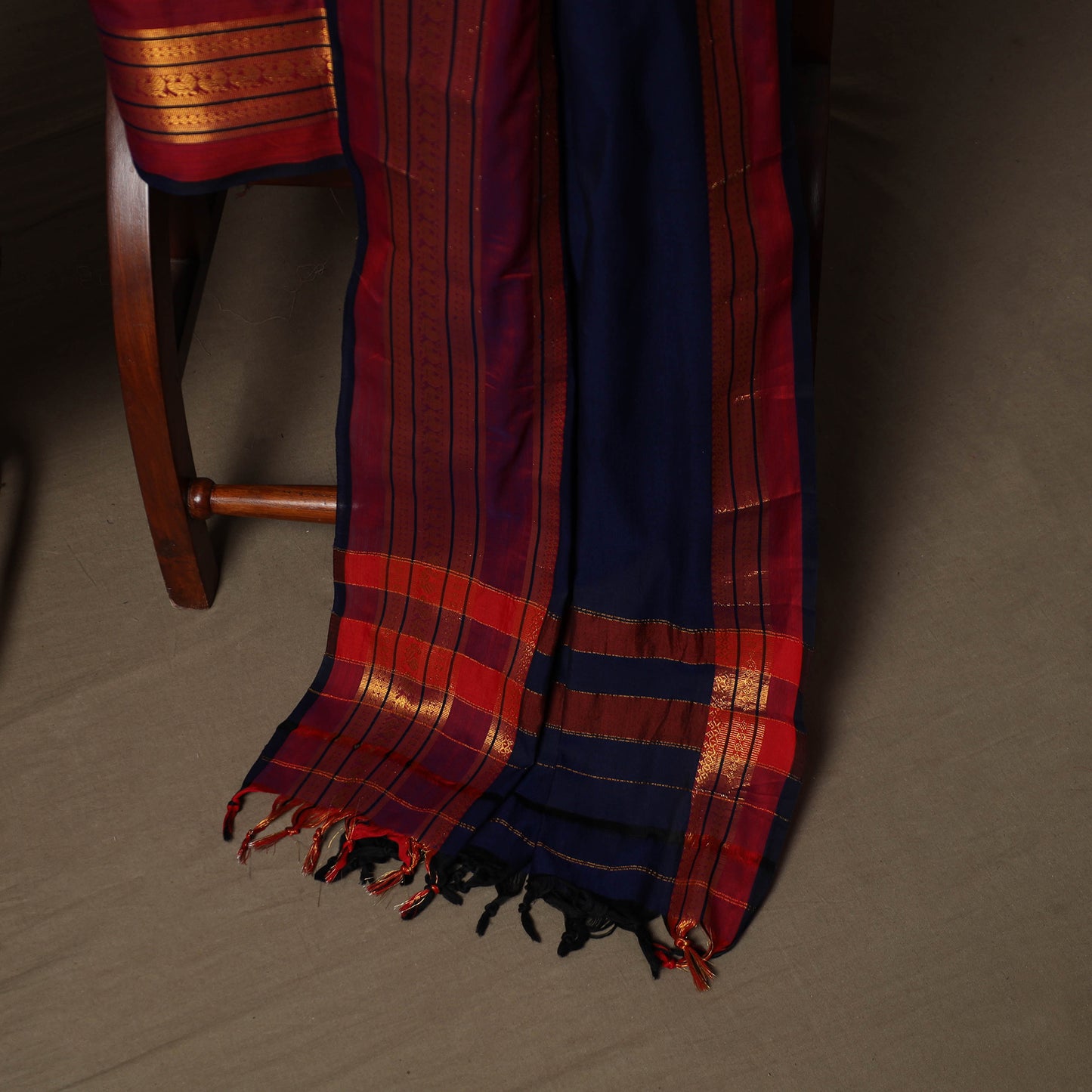 Dharwad Cotton 3pc Unstitched Dress Material Suit Set with Woven Border 43