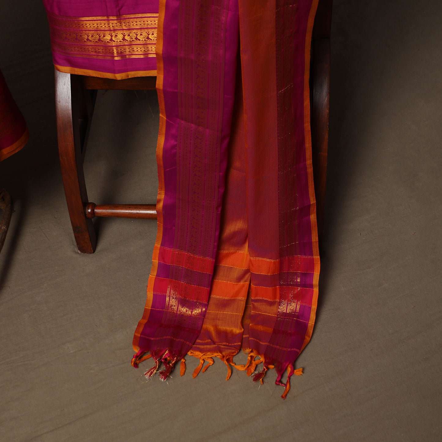 Dharwad Cotton 3pc Unstitched Dress Material Suit Set with Woven Border 42