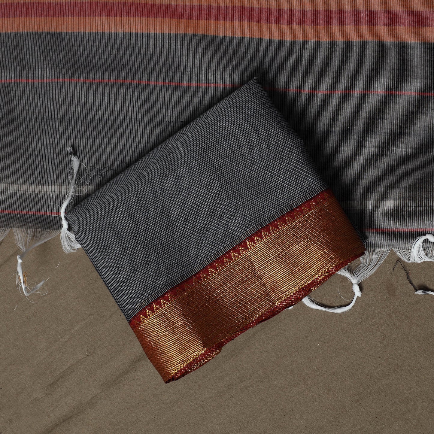Dharwad Cotton 3pc Unstitched Dress Material Suit Set with Woven Border 36