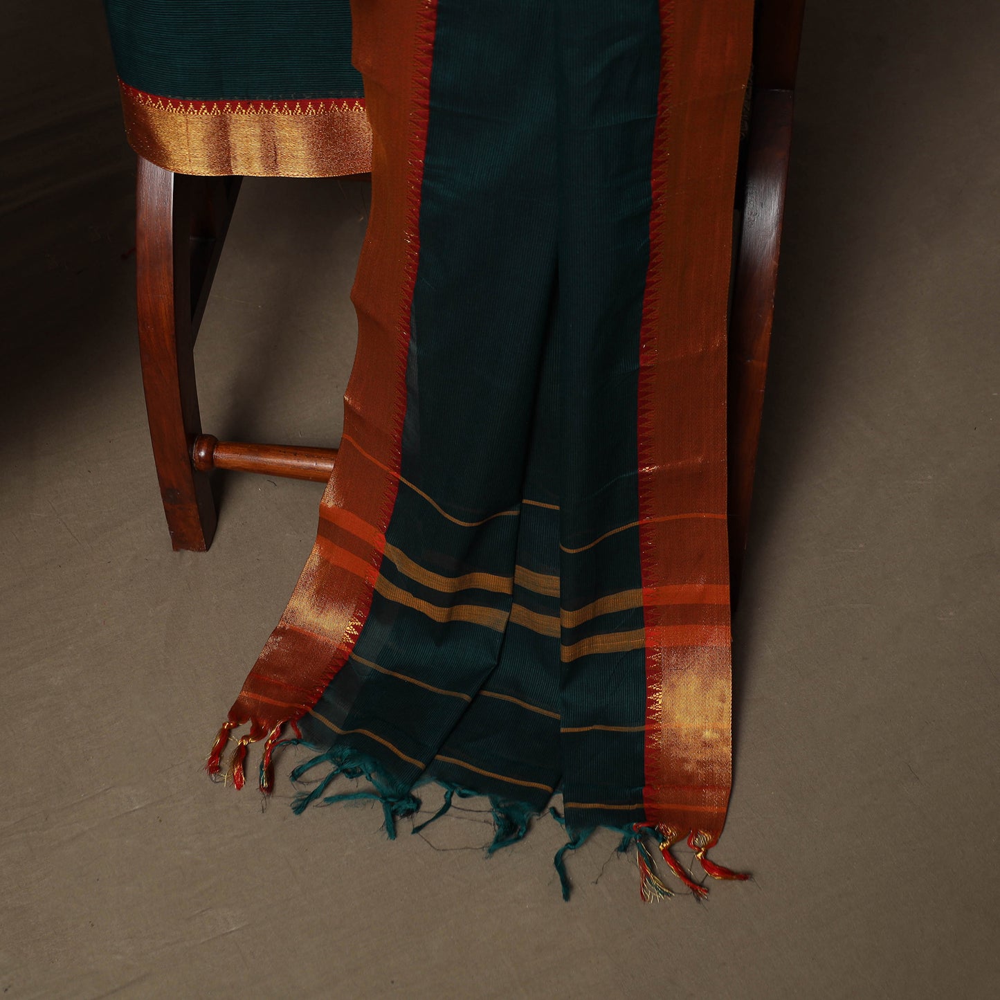 Dharwad Cotton 3pc Unstitched Dress Material Suit Set with Woven Border 35
