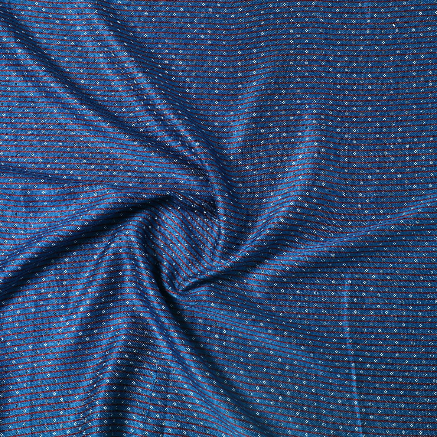 Blue - Pure Handloom Mashru Silk Cotton Precut Fabric (1.35 meter)