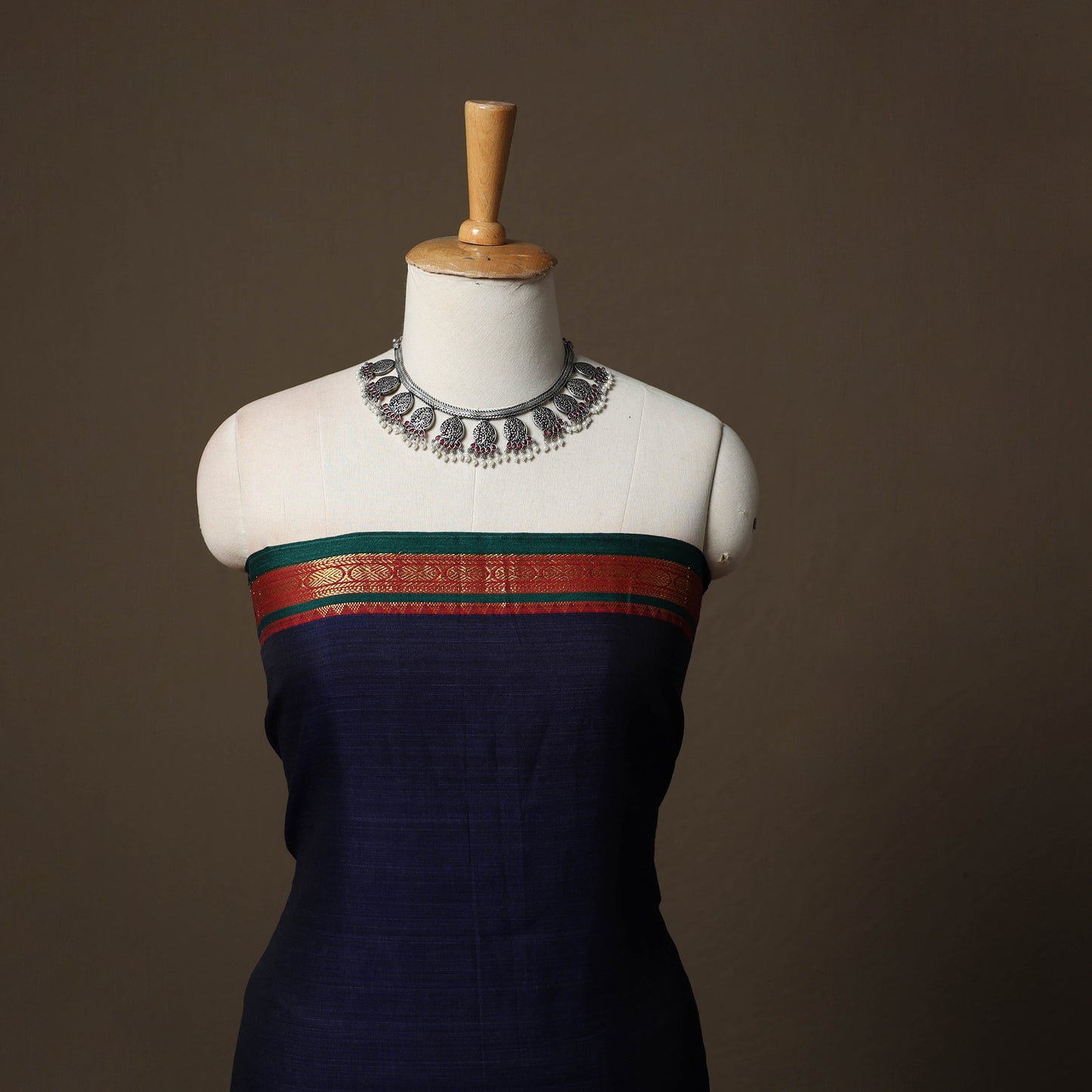 Dharwad Cotton 3pc Unstitched Dress Material Suit Set with Woven Border 28