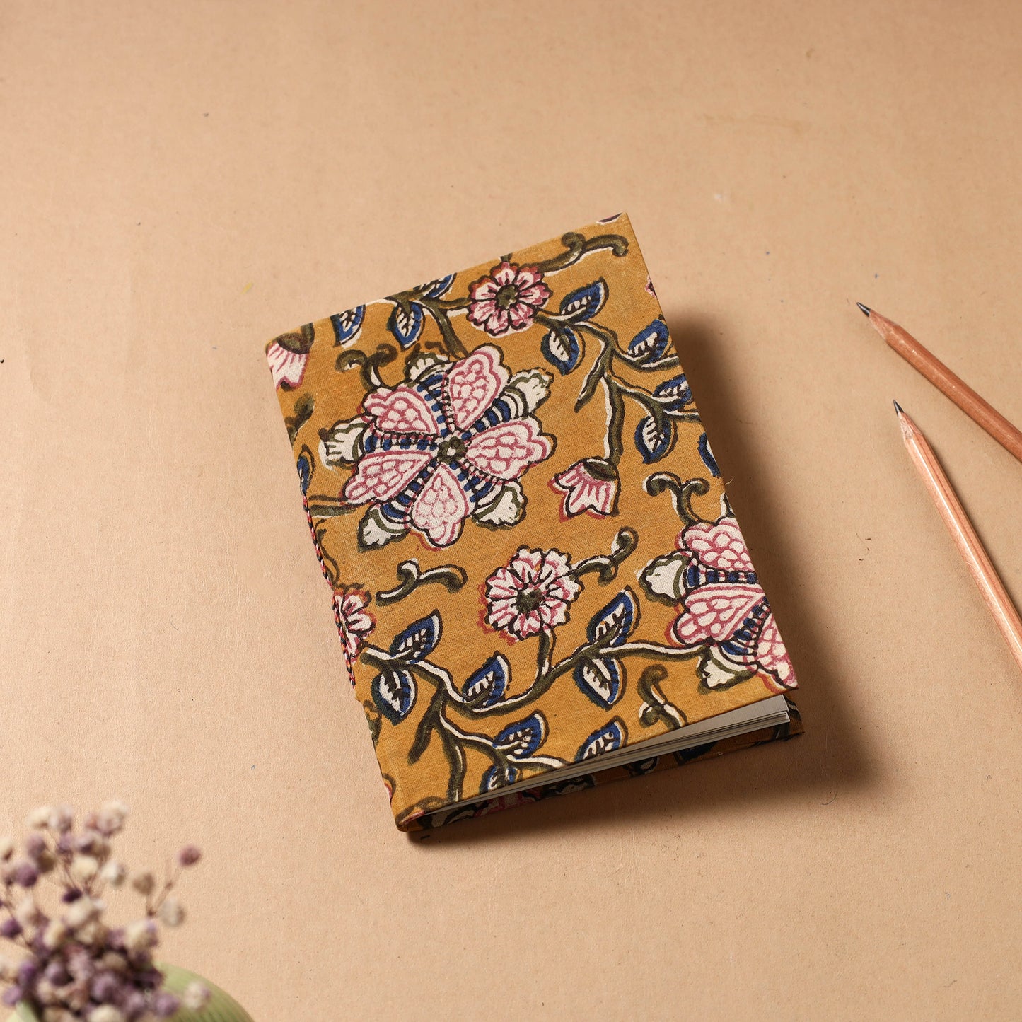 Buy Kalamkari Fabric Cover Handmade Paper Notebook Online at iTokri.com