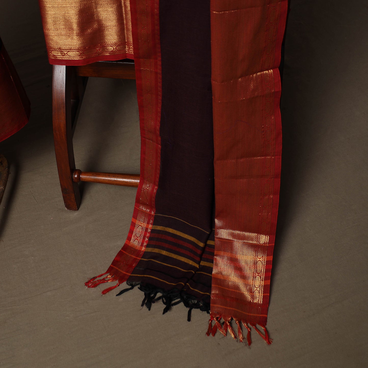 Dharwad Cotton 3pc Unstitched Dress Material Suit Set with Woven Border 27
