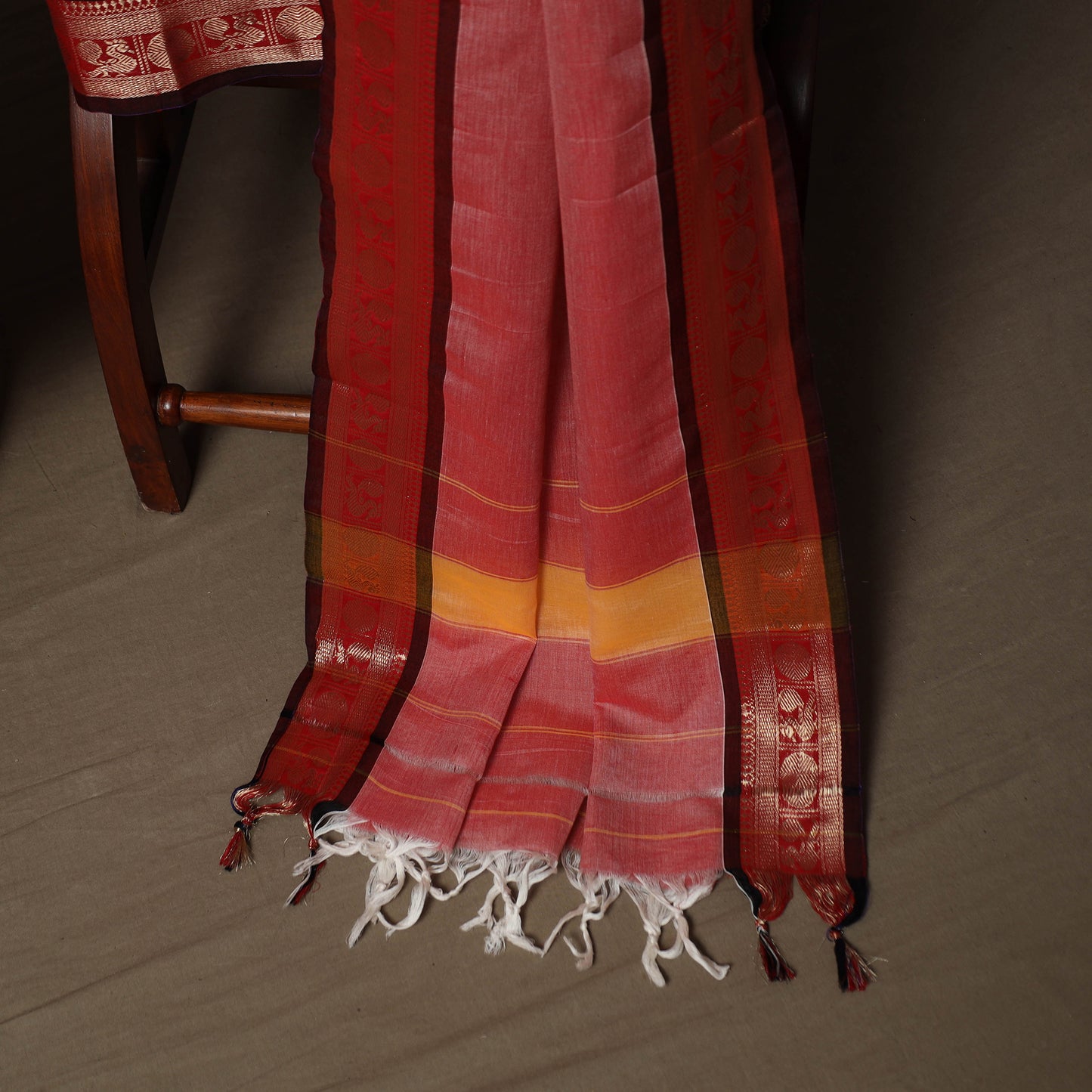 Dharwad Cotton 3pc Unstitched Dress Material Suit Set with Woven Border 24