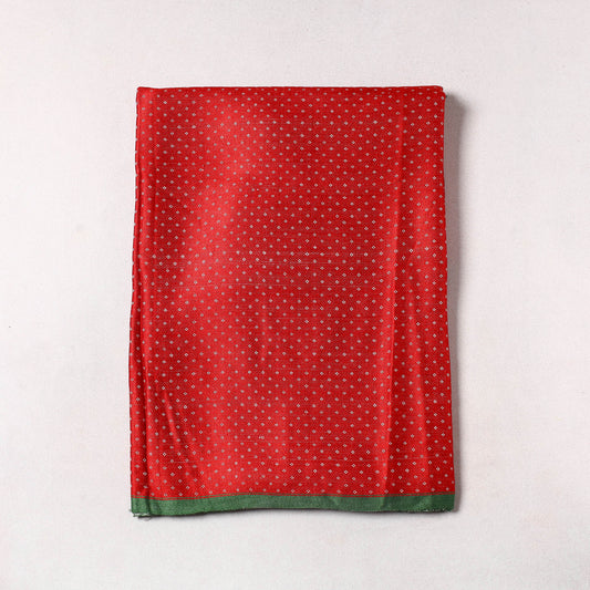 Red - Pure Handloom Mashru Silk Cotton Precut Fabric