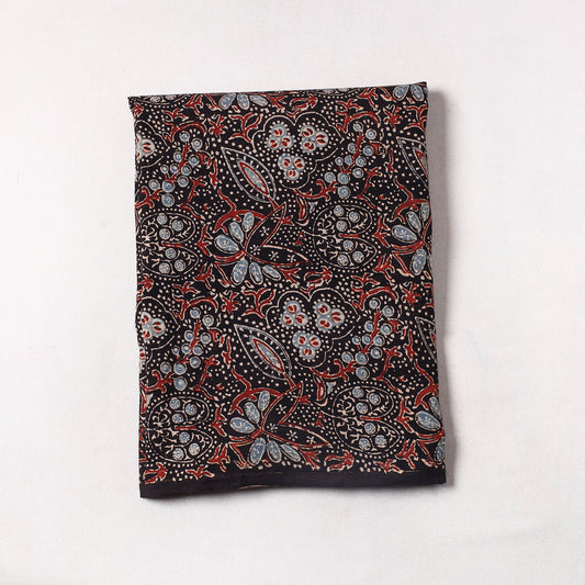 Black - Ajrakh Block Printed Cotton Precut Fabric 01
