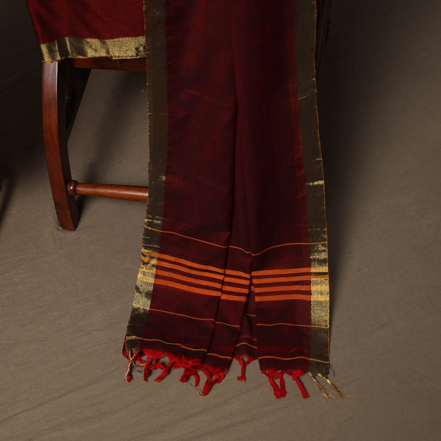 Dharwad Cotton 3pc Unstitched Dress Material Suit Set with Woven Border 11