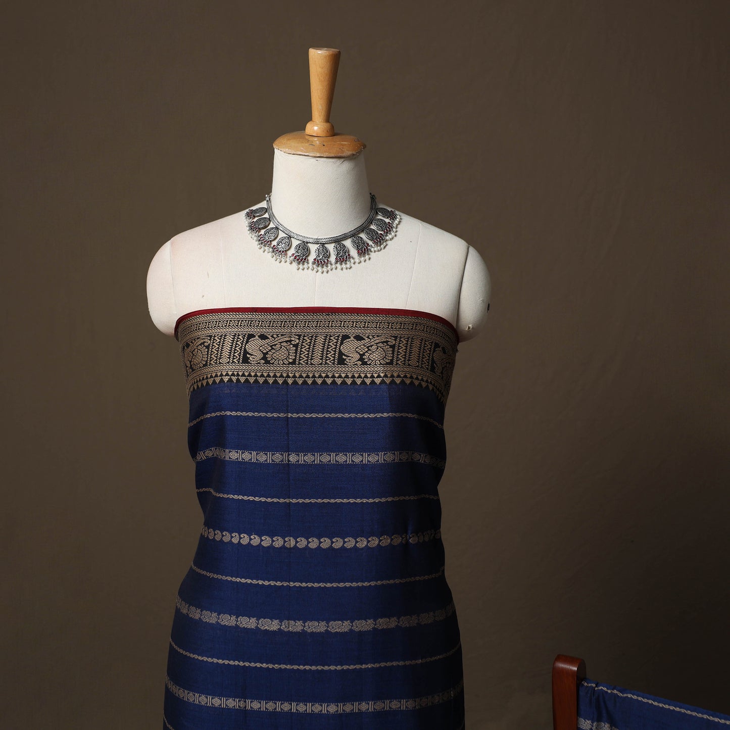 Dharwad Cotton 3pc Unstitched Dress Material Suit Set with Woven Border 02