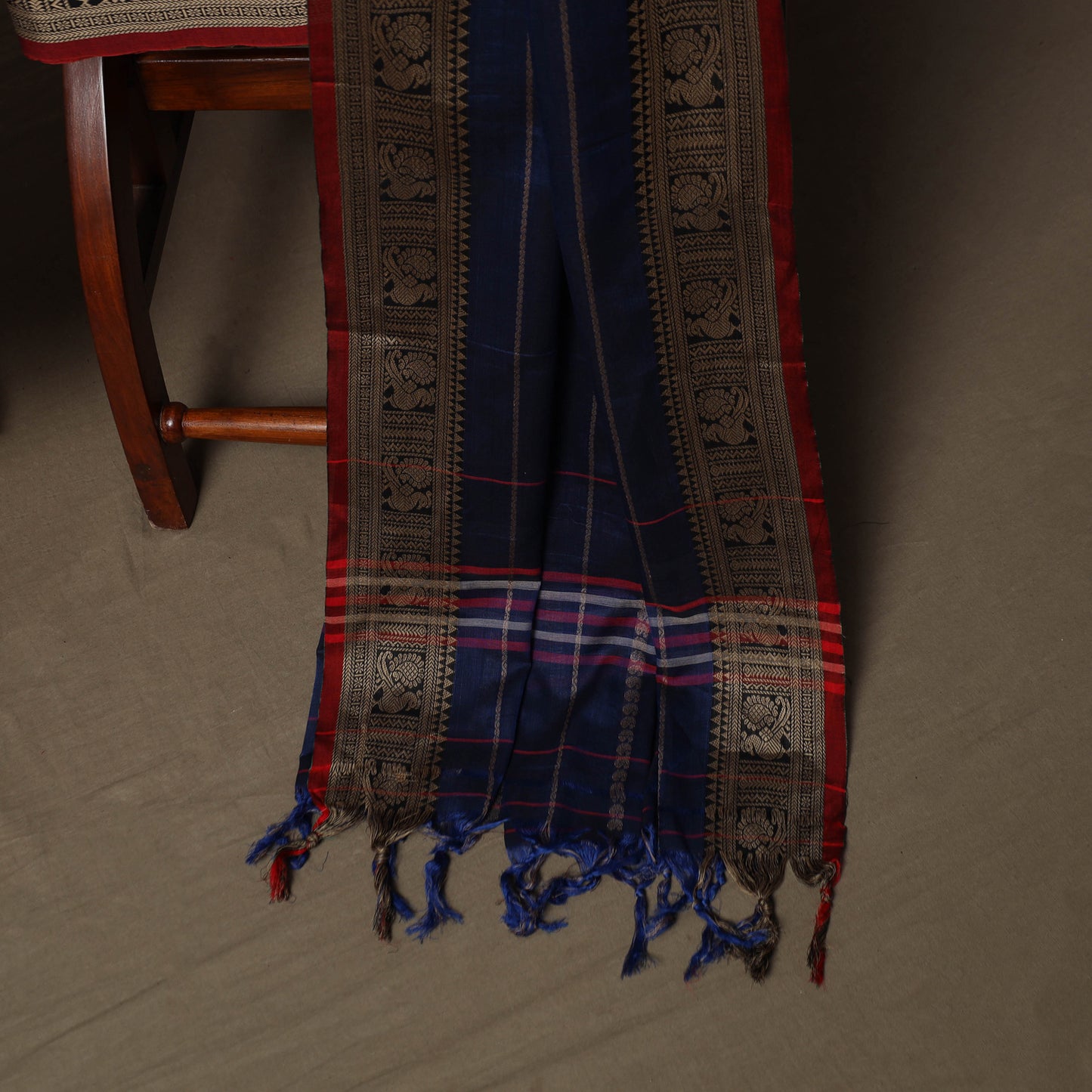 Dharwad Cotton 3pc Unstitched Dress Material Suit Set with Woven Border 02