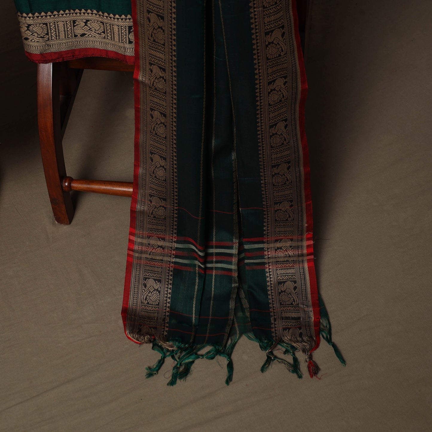 Dharwad Cotton 3pc Unstitched Dress Material Suit Set with Woven Border 01