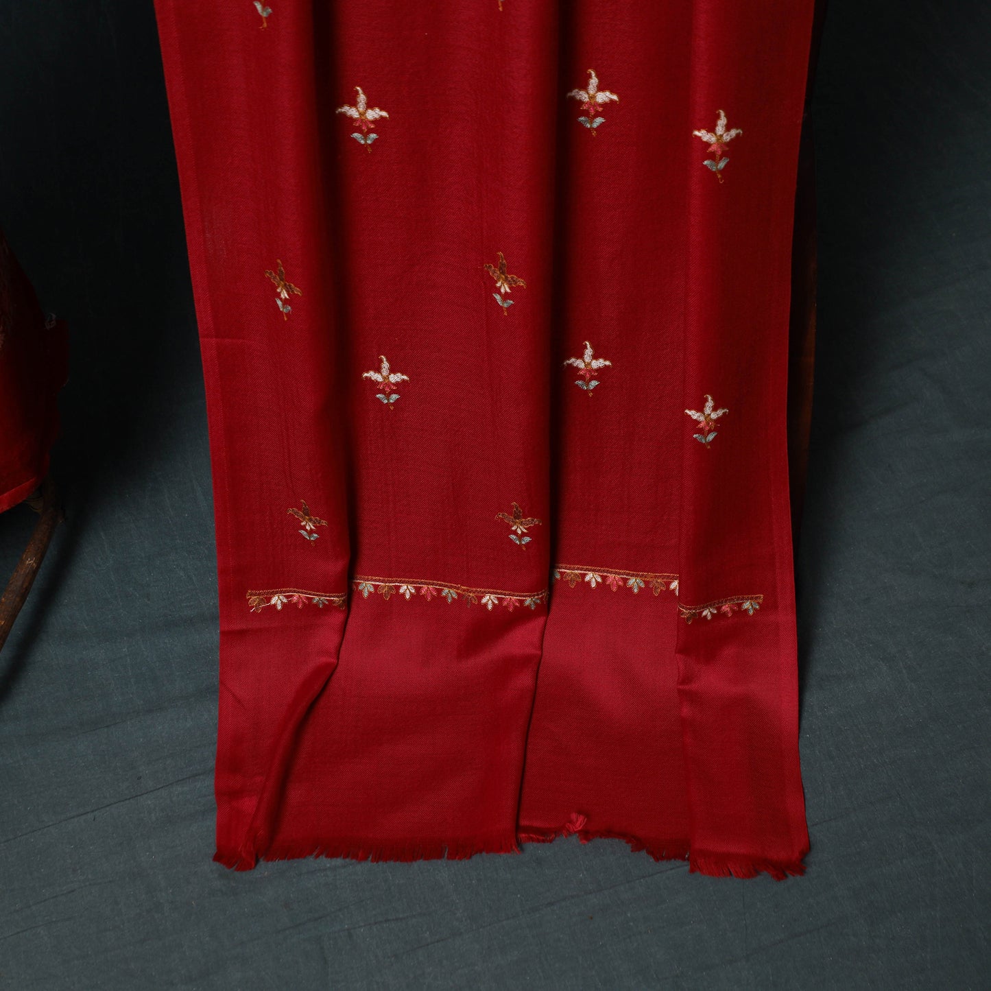 3pc Embroidered Wool Unstitched Dress Material Suit Set 11