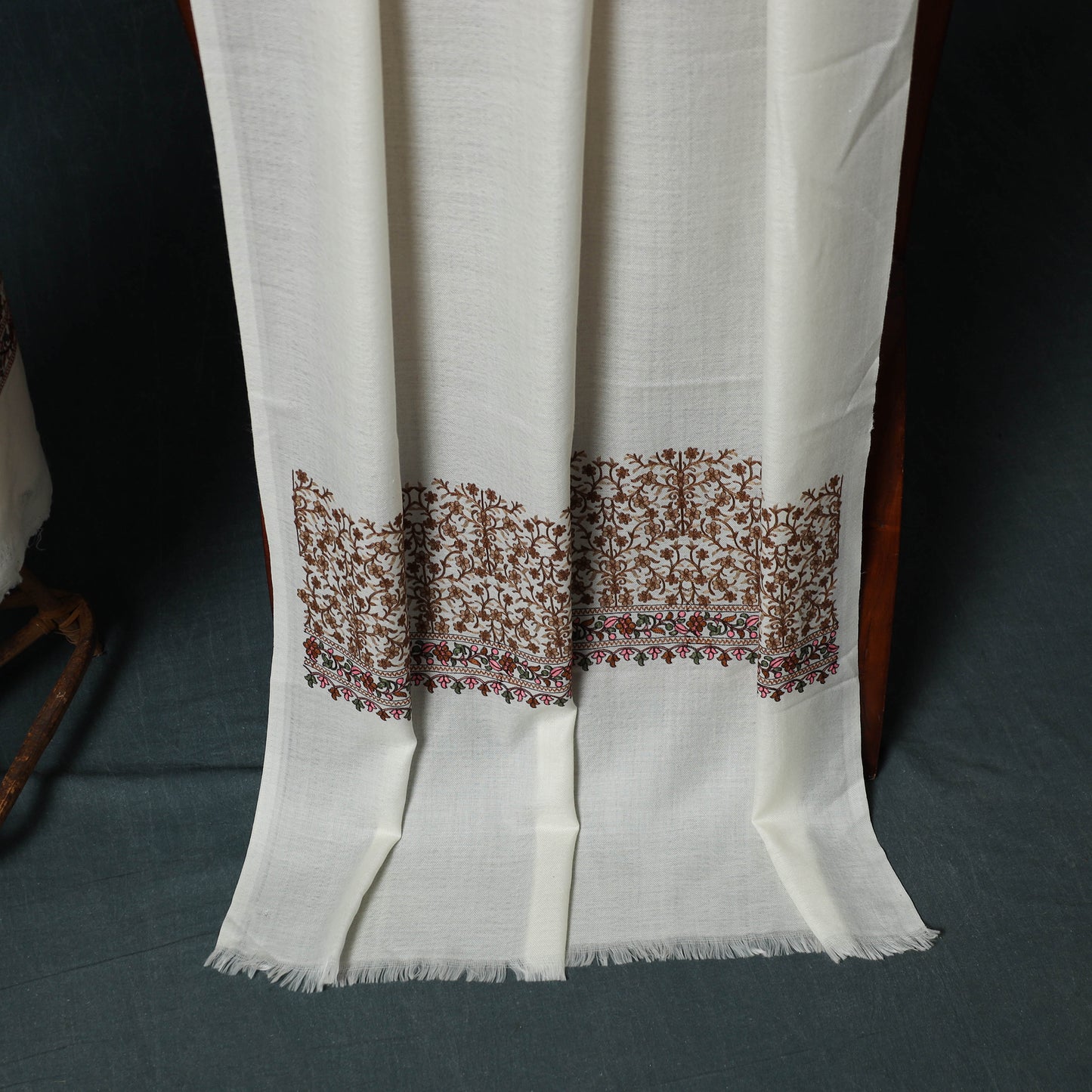 3pc Heavy Chain Stitch Embroidered Wool Unstitched Dress Material Suit Set 17