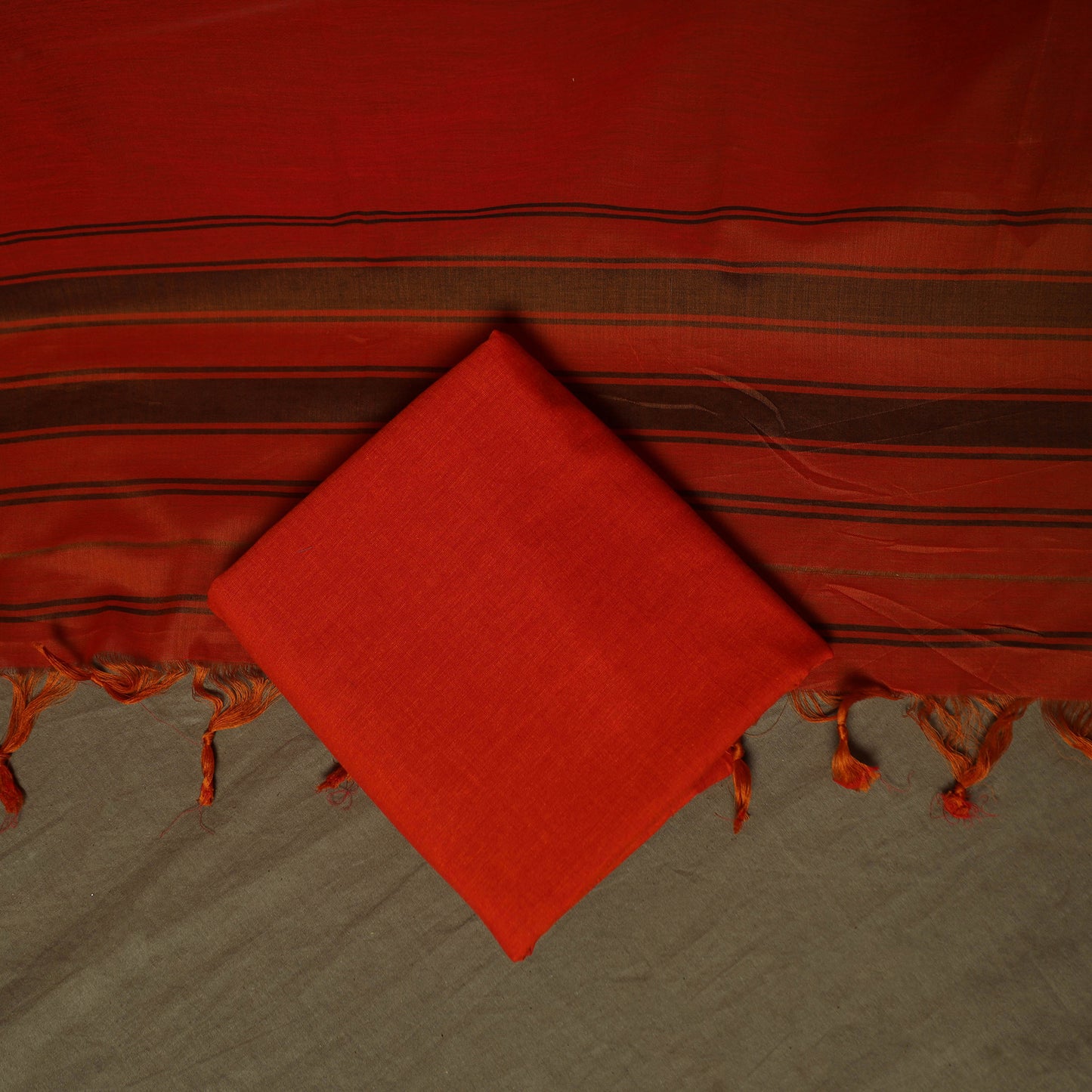 Dharwad Woven Cotton 3pc Unstitched Dress Material Suit Set 12