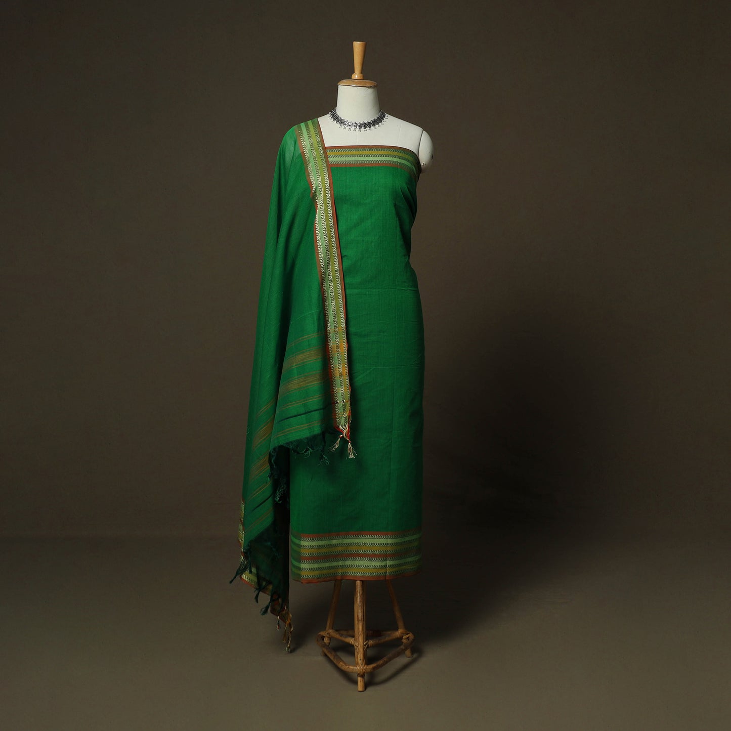 Dharwad Woven Cotton 3pc Unstitched Dress Material Suit Set 13